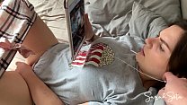 step Sister caught masturbating – step brother wants to tell step mom but step sister has a better idea – fucking her pussy good and cumshot on her back
