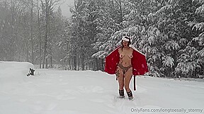 longtoesally outside in snow